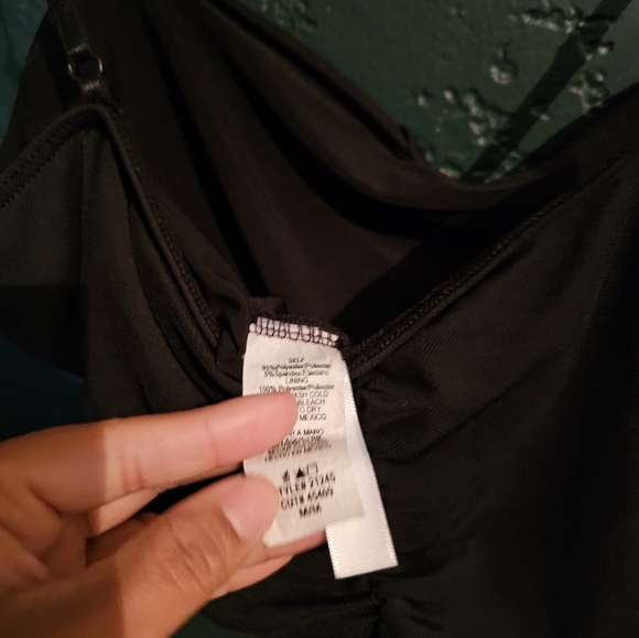 Black Ruched Button-Front Cami Top - Picture 4 of 4